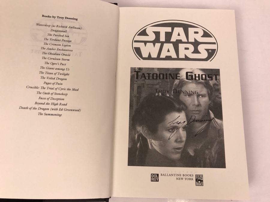 Signed First Edition 2003 Hardcover Book STAR WARS Tatooine Ghost By ...