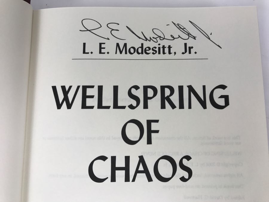 Signed First Edition 2004 Hardcover Book Wellspring Of Chaos: A Recluce Novel By L.E. Modesitt, Jr. [Photo 5]