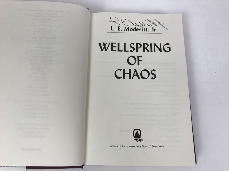 Signed First Edition 2004 Hardcover Book Wellspring Of Chaos: A Recluce Novel By L.E. Modesitt, Jr. [Photo 4]