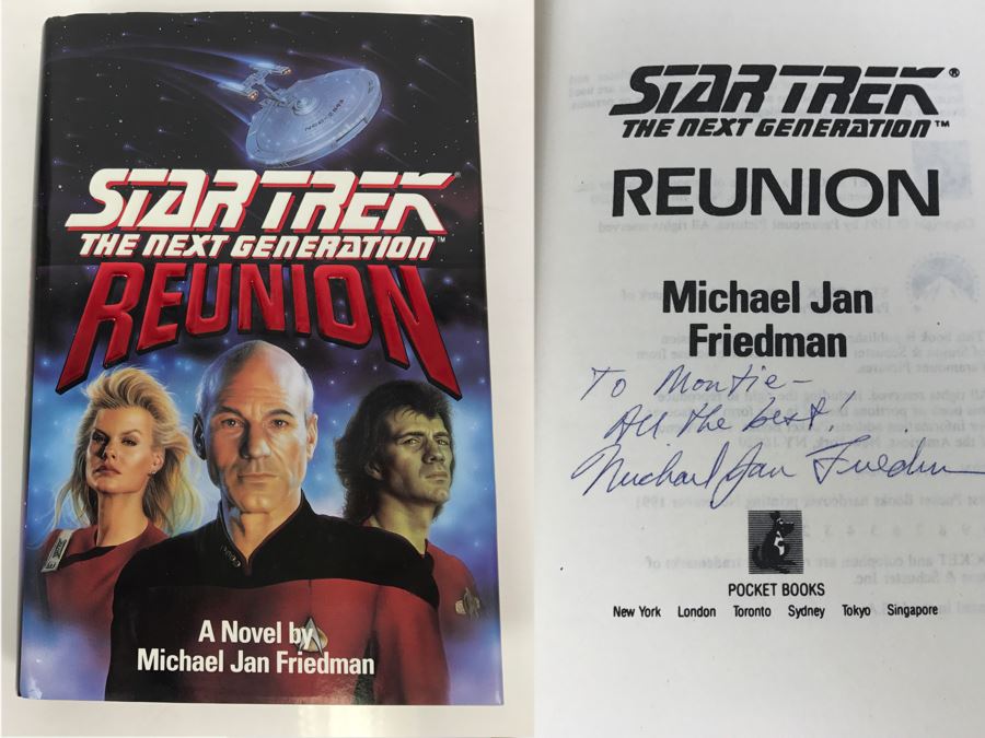 Signed First Printing 1991 Hardcover Book STAR TREK The Next Generation Reunion By Michael Jan Friedman [Photo 1]
