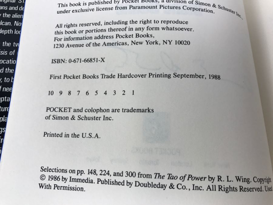 Signed First Trade Printing 1988 Hardcover Book STAR TREK Spock's World ...