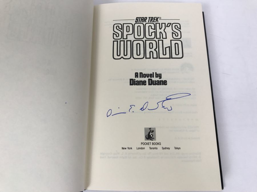 Signed First Trade Printing 1988 Hardcover Book STAR TREK Spock's World A Novel By Diane Duane [Photo 5]