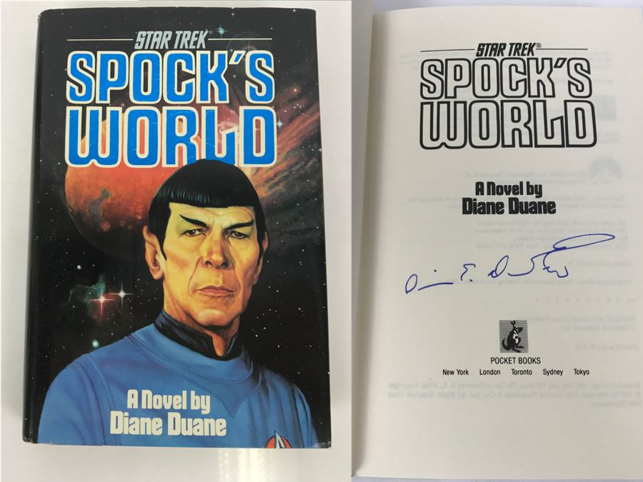 Signed First Trade Printing 1988 Hardcover Book STAR TREK Spock's World A Novel By Diane Duane [Photo 1]