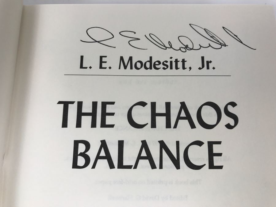 Signed First Edition 1997 Hardcover Book The Chaos Balance By L.E. Modesitt, Jr. [Photo 6]