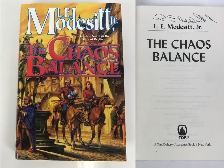 Signed First Edition 1997 Hardcover Book The Chaos Balance By L.E. Modesitt, Jr. [Photo 1]