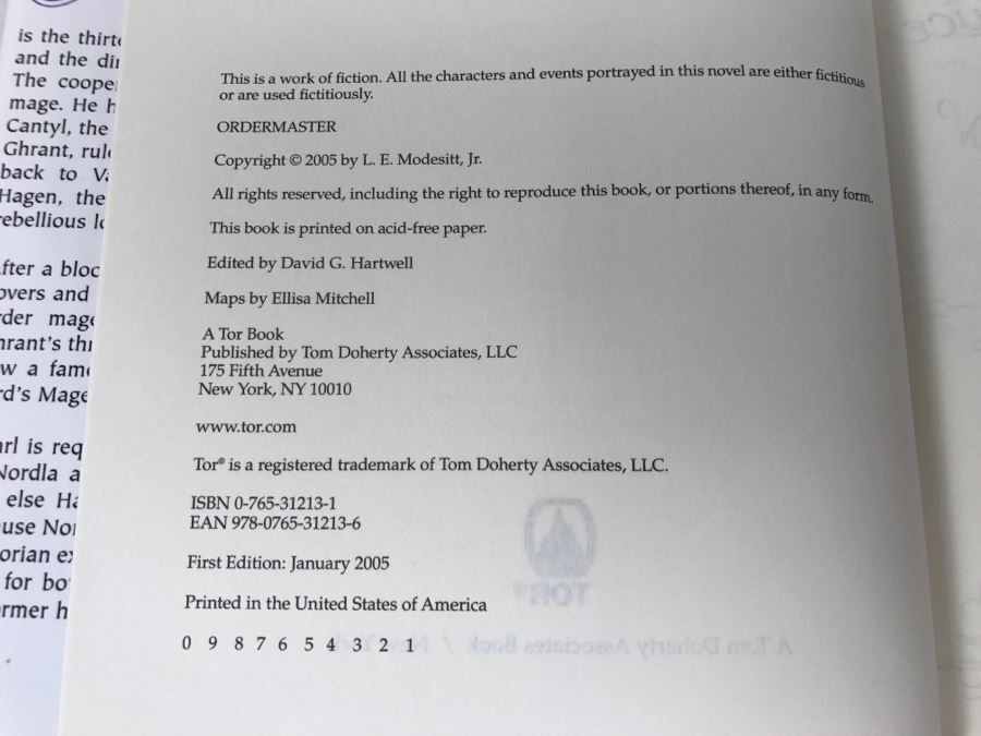 Signed First Edition 2005 Hardcover Book Ordermaster From Saga Of Recluce By L.E. Modesitt, Jr. [Photo 7]