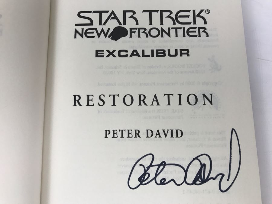 Signed First Printing 2000 Hardcover Book STAR TREK New Frontier Excalibur Restoration By Peter David [Photo 6]