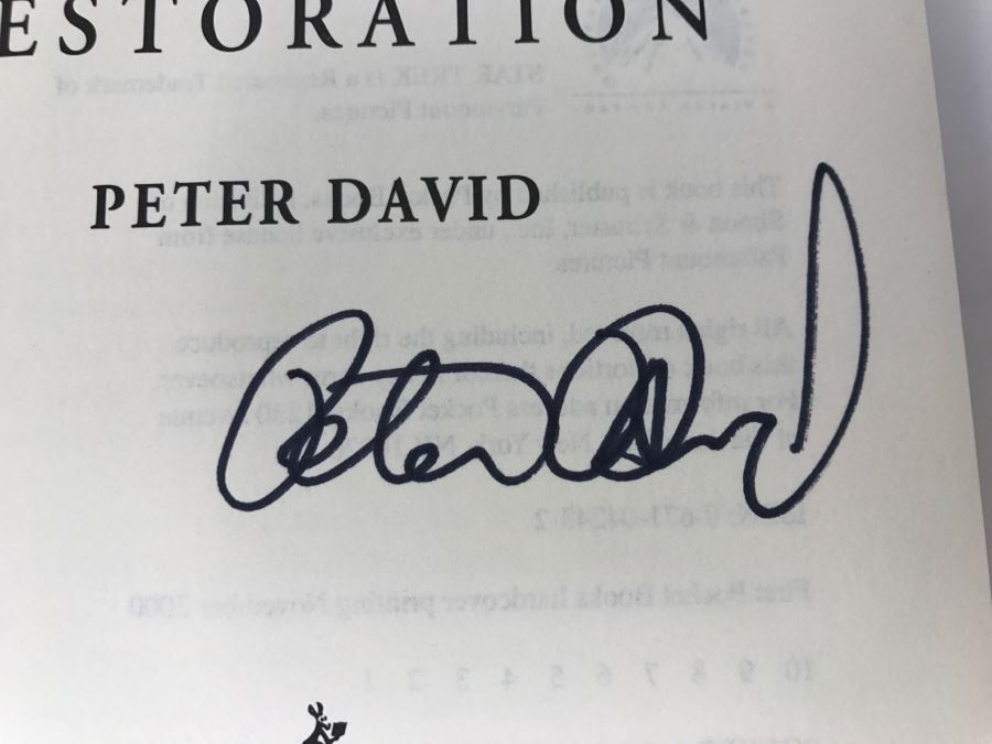 Signed First Printing 2000 Hardcover Book STAR TREK New Frontier Excalibur Restoration By Peter David [Photo 7]