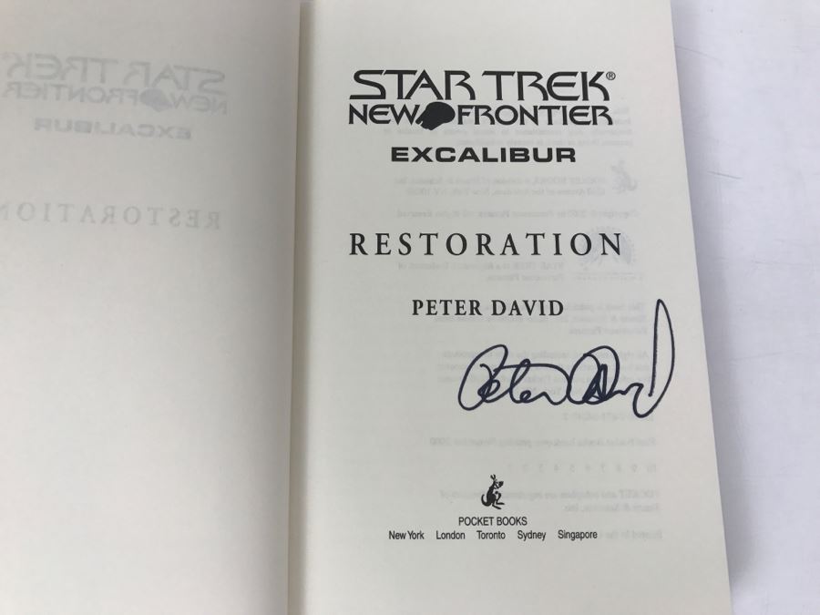 Signed First Printing 2000 Hardcover Book STAR TREK New Frontier Excalibur Restoration By Peter David [Photo 5]