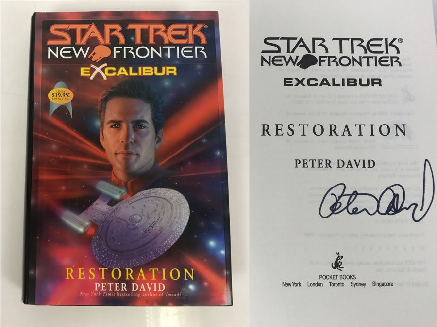 Signed First Printing 2000 Hardcover Book STAR TREK New Frontier Excalibur Restoration By Peter David [Photo 1]