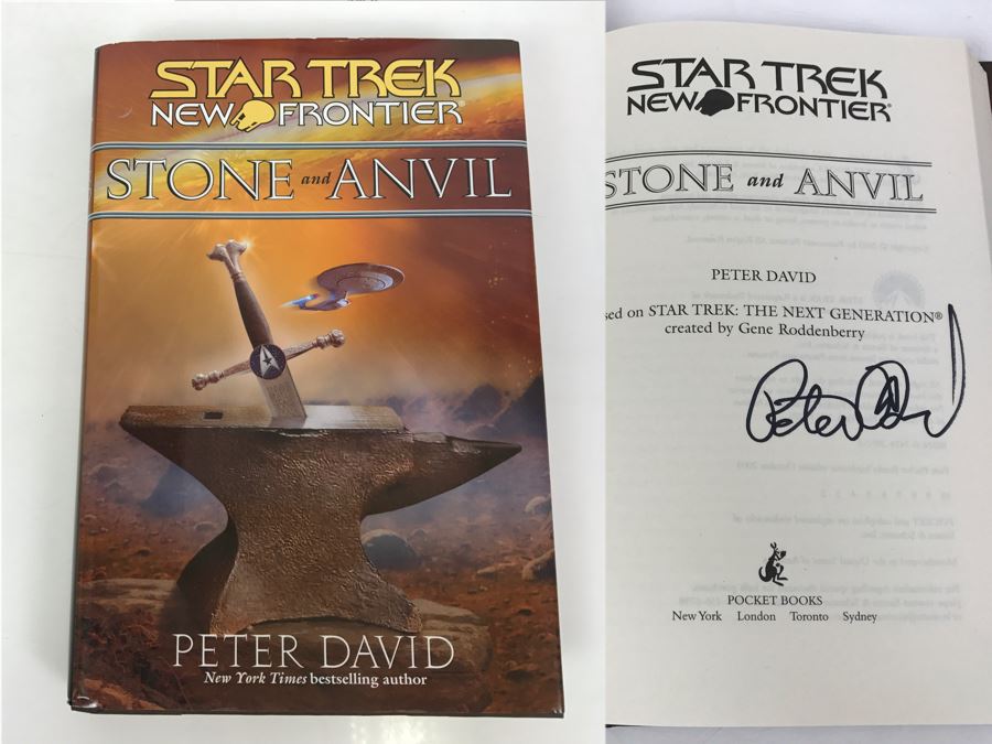 Signed First Edition 2003 Hardcover Book STAR TREK New Frontier Stone And Anvil By Peter David [Photo 1]