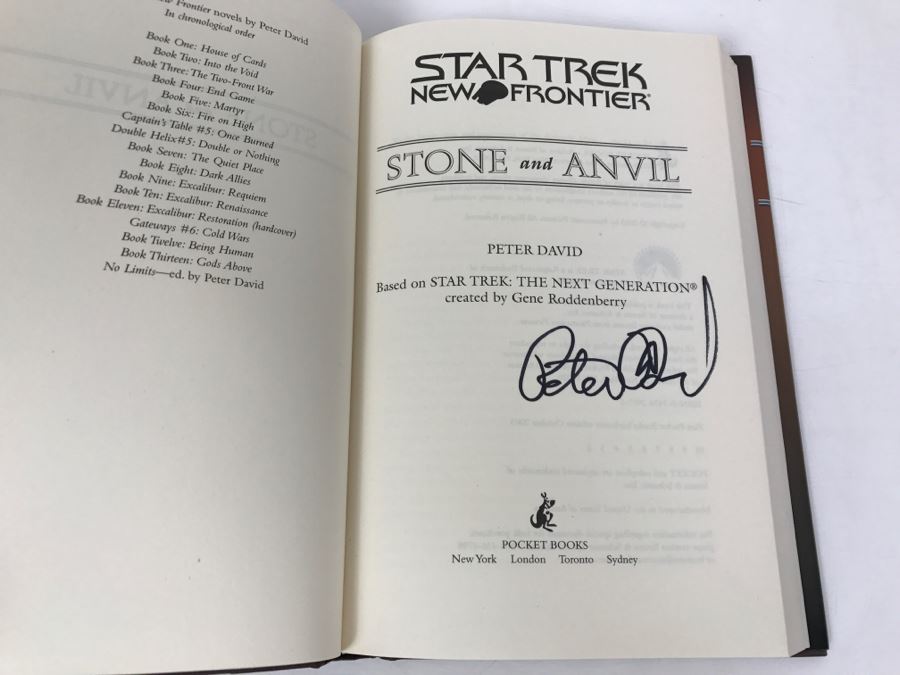 Signed First Edition 2003 Hardcover Book STAR TREK New Frontier Stone And Anvil By Peter David [Photo 5]