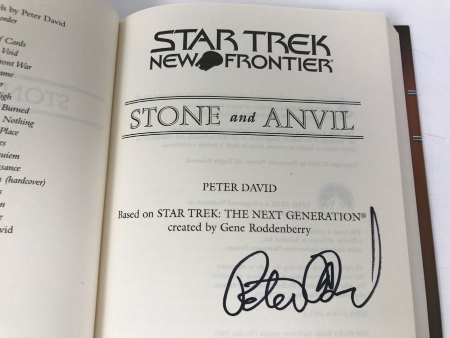 Signed First Edition 2003 Hardcover Book STAR TREK New Frontier Stone And Anvil By Peter David [Photo 6]