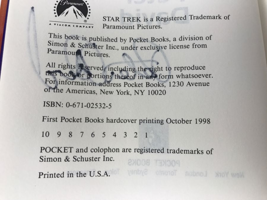 Signed First Printing 1998 Hardcover Book STAR TREK The Next Generation Triangle: IMZADI II By Peter David [Photo 9]