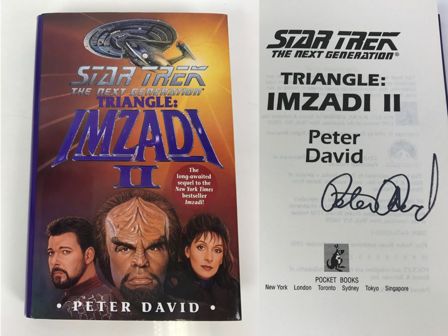 Signed First Printing 1998 Hardcover Book STAR TREK The Next Generation Triangle: IMZADI II By Peter David [Photo 1]