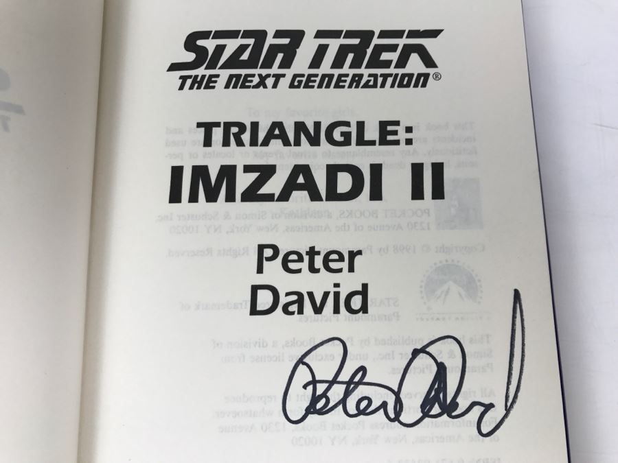 Signed First Printing 1998 Hardcover Book STAR TREK The Next Generation Triangle: IMZADI II By Peter David [Photo 6]