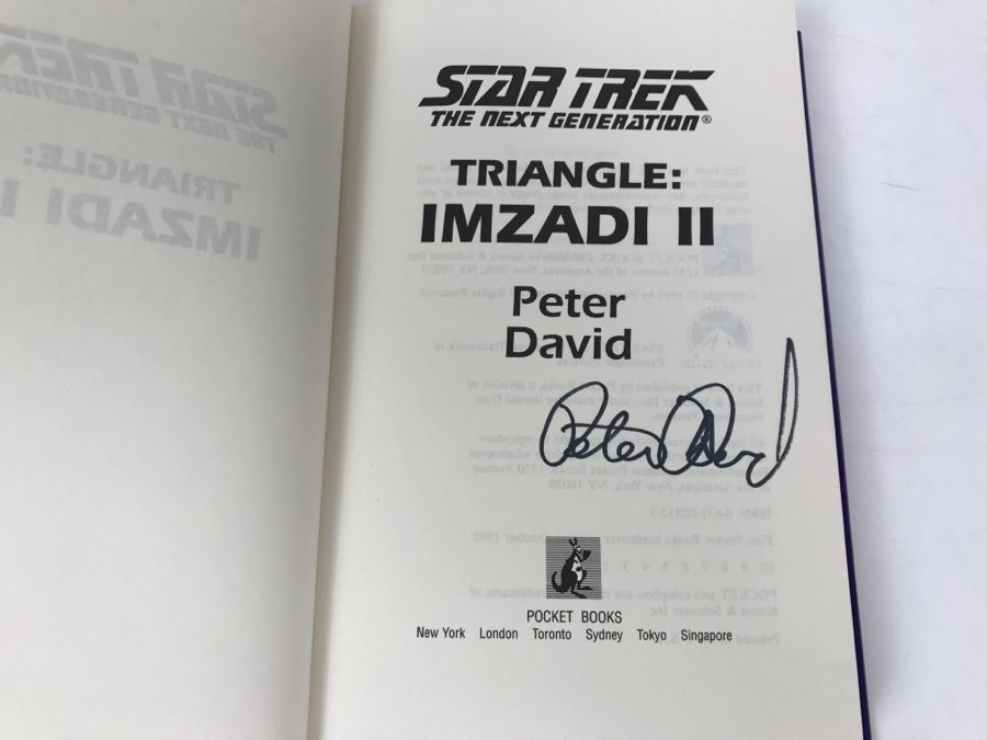 Signed First Printing 1998 Hardcover Book STAR TREK The Next Generation Triangle: IMZADI II By Peter David [Photo 5]