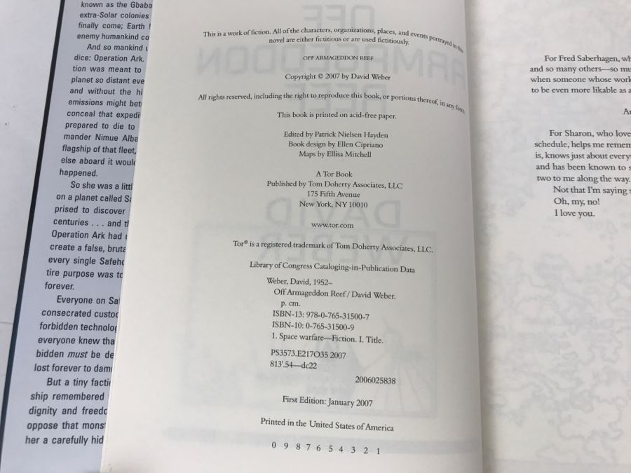 Signed First Edition 2007 Hardcover Book Off Armageddon Reef By David Weber [Photo 8]