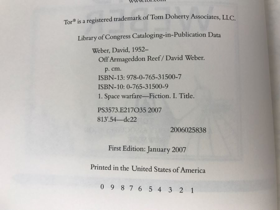 Signed First Edition 2007 Hardcover Book Off Armageddon Reef By David Weber [Photo 9]