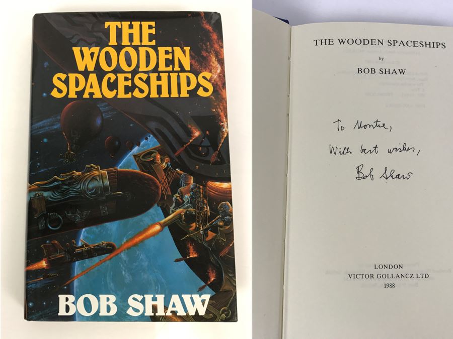 Signed Hardcover Book The Wooden Spaceships By Bob Shaw [Photo 1]
