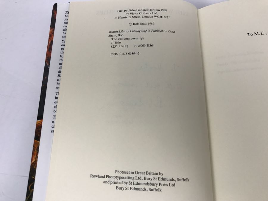 Signed Hardcover Book The Wooden Spaceships By Bob Shaw [Photo 7]
