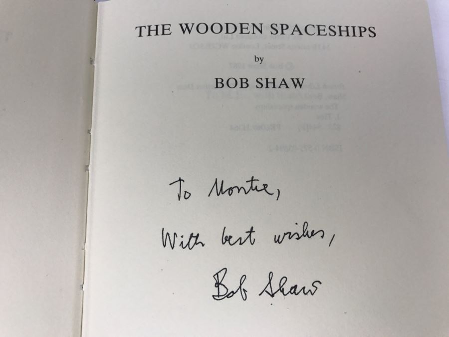 Signed Hardcover Book The Wooden Spaceships By Bob Shaw [Photo 5]