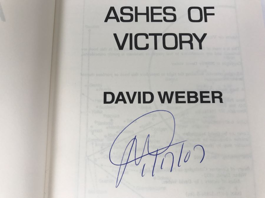 Signed First Printing 2000 Hardcover Book Ashes Of Victory By David Weber [Photo 5]
