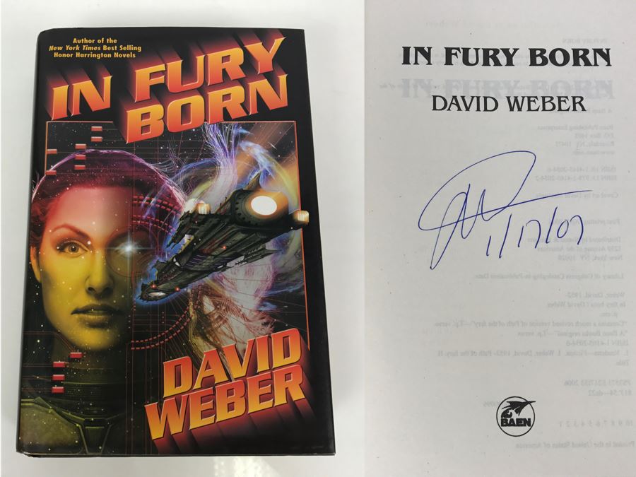 Signed First Printing 2006 Hardcover Book In Fury Born By David Weber