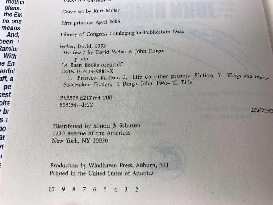 Signed First Printing 2005 Hardcover Book We Few By David Weber And John Ringo (Signed By Both Authors) [Photo 11]