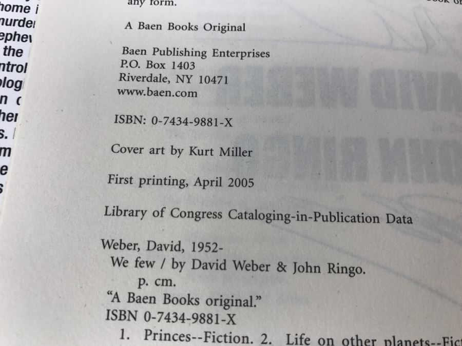 Signed First Printing 2005 Hardcover Book We Few By David Weber And John Ringo (Signed By Both Authors) [Photo 12]
