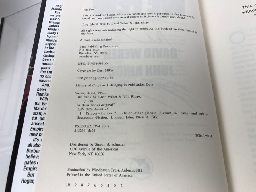 Signed First Printing 2005 Hardcover Book We Few By David Weber And John Ringo (Signed By Both Authors) [Photo 10]