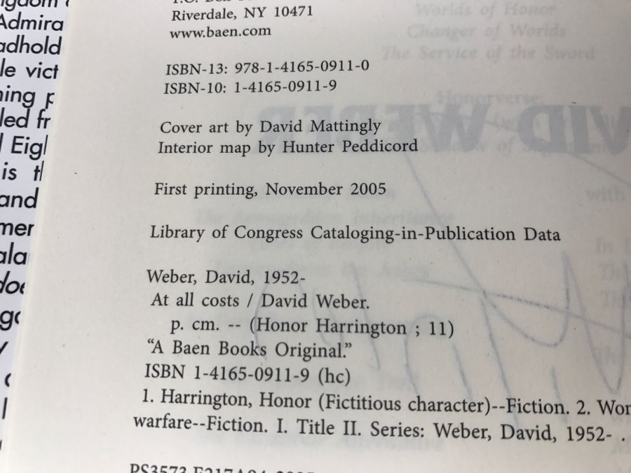 Signed First Printing 2005 Hardcover Book At All Costs By David Weber [Photo 10]