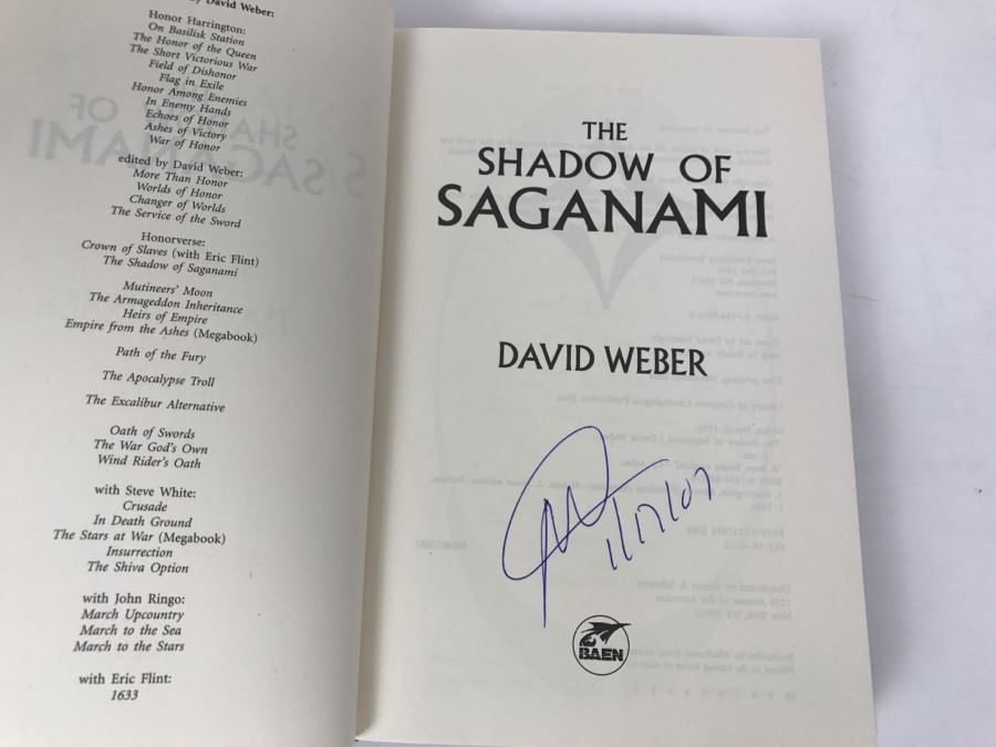 Signed First Printing 2004 Hardcover Book The Shadow Of Saganami By David Weber [Photo 5]