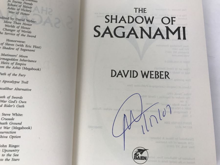 Signed First Printing 2004 Hardcover Book The Shadow Of Saganami By David Weber [Photo 6]