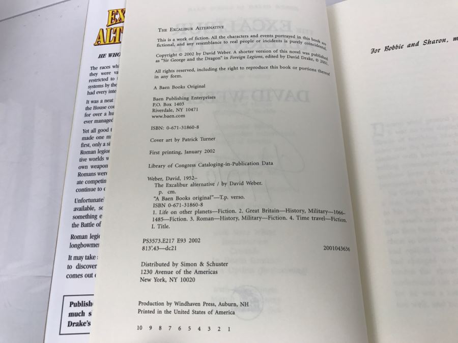 Signed First Printing 2002 Hardcover Book The Excalibur Alternative By David Weber [Photo 8]