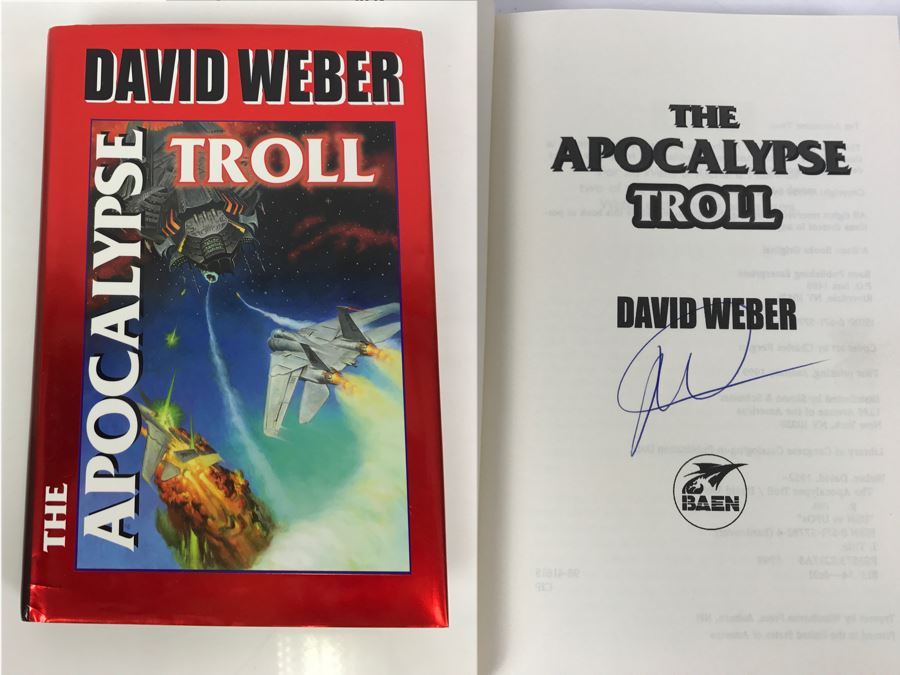 Signed First Printing 1999 Hardcover Book The Apocalypse Troll By David Weber
