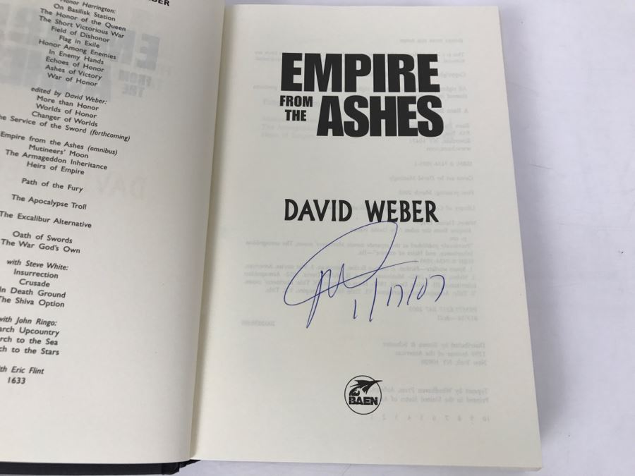 Signed First Printing 2003 Hardcover Book Empire From The Ashes By David Weber [Photo 4]