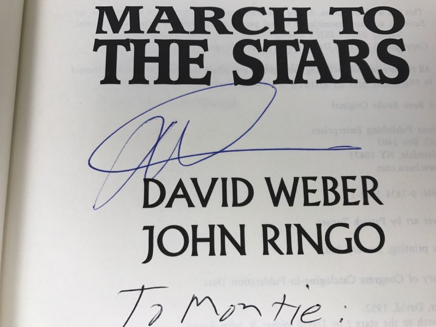 Signed First Printing 2003 Hardcover Book March To The Stars By David Weber And John Ringo (Signed By Both Authors) [Photo 7]