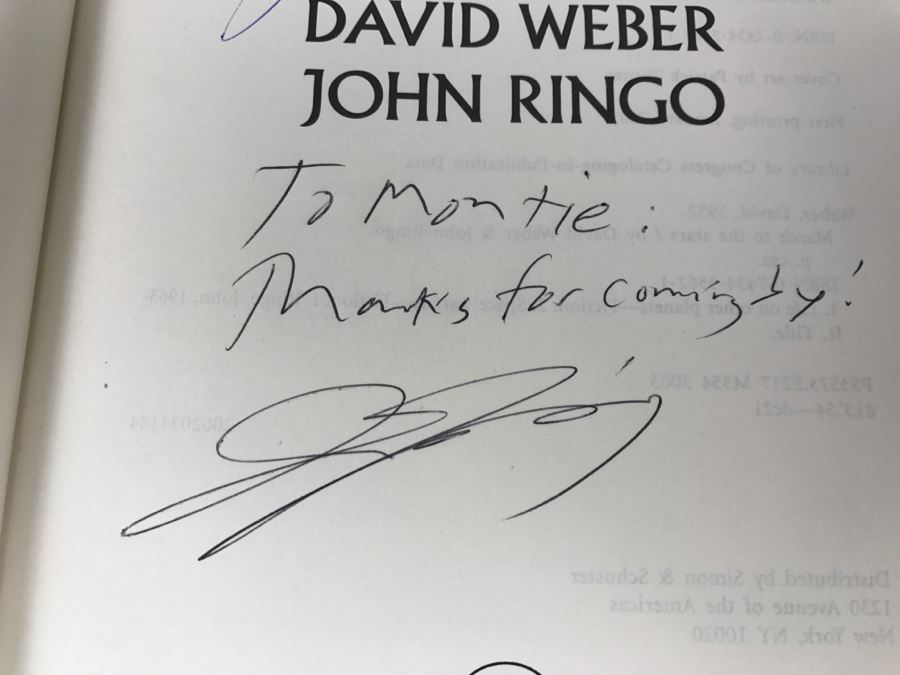 Signed First Printing 2003 Hardcover Book March To The Stars By David Weber And John Ringo (Signed By Both Authors) [Photo 8]
