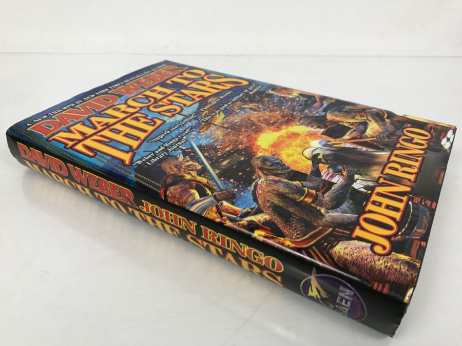 Signed First Printing 2003 Hardcover Book March To The Stars By David Weber And John Ringo (Signed By Both Authors) [Photo 3]