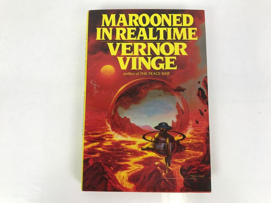 Signed First Bluejay Printing 1986 Marooned In Realtime By Vernor Vinge [Photo 2]
