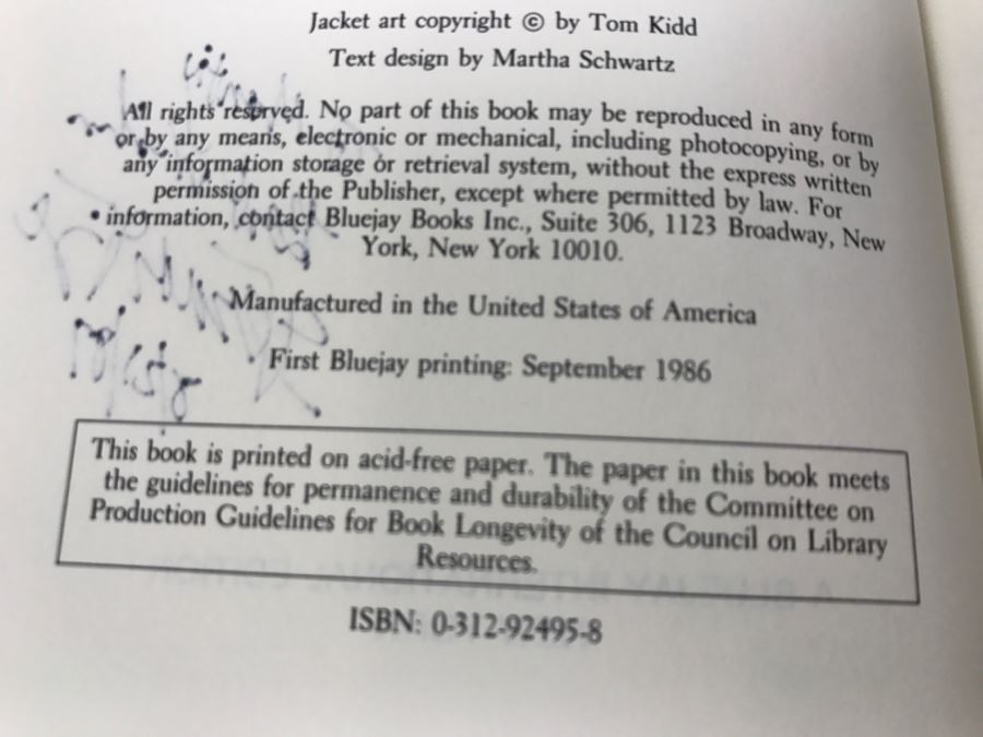Signed First Bluejay Printing 1986 Marooned In Realtime By Vernor Vinge [Photo 9]