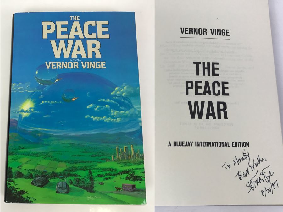 Signed First Bluejay Printing 1984 Hardcover Book The Peace War By Vernor Vinge [Photo 1]