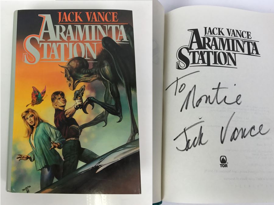 Signed First Printing 1988 Hardcover Book Araminta Station By Jack Vance [Photo 1]