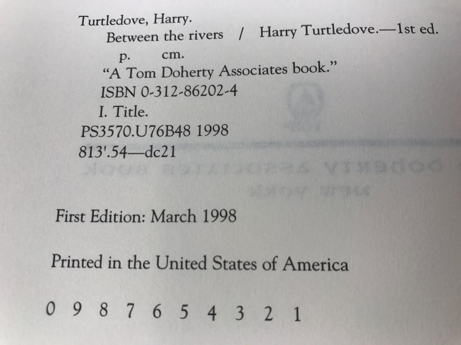 Signed First Edition 1998 Hardcover Book Between The Rivers By Harry Turtledove [Photo 9]