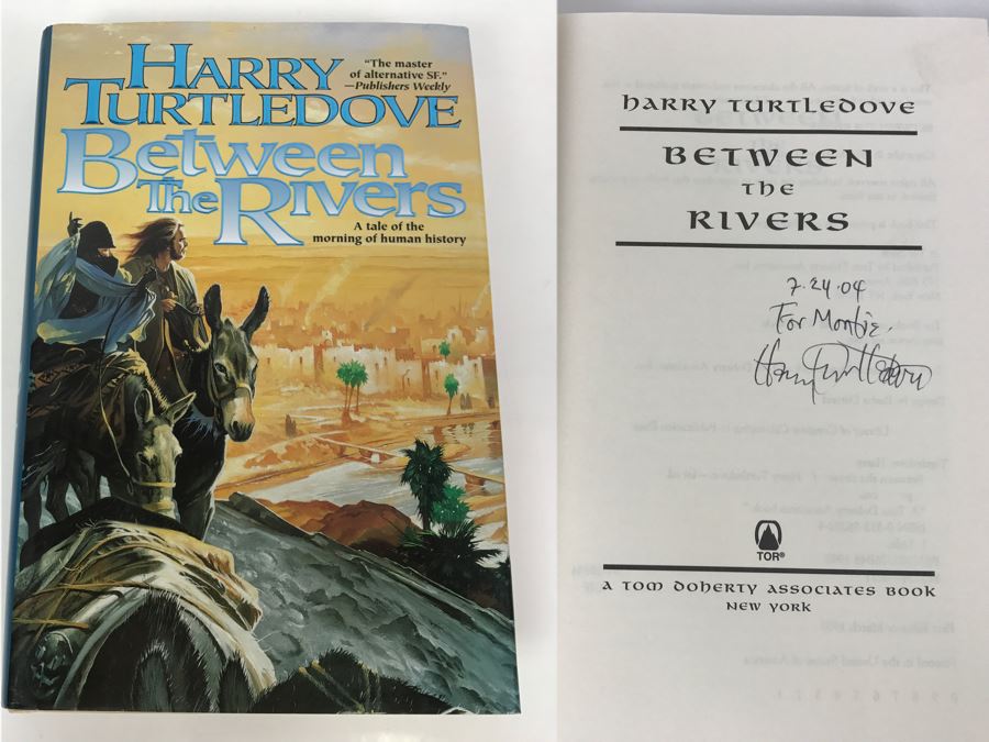 Signed First Edition 1998 Hardcover Book Between The Rivers By Harry Turtledove [Photo 1]