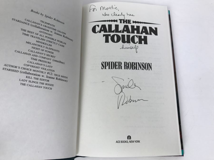 Signed First Edition 1993 Hardcover Book The Callahan Touch By Spider Robinson [Photo 5]
