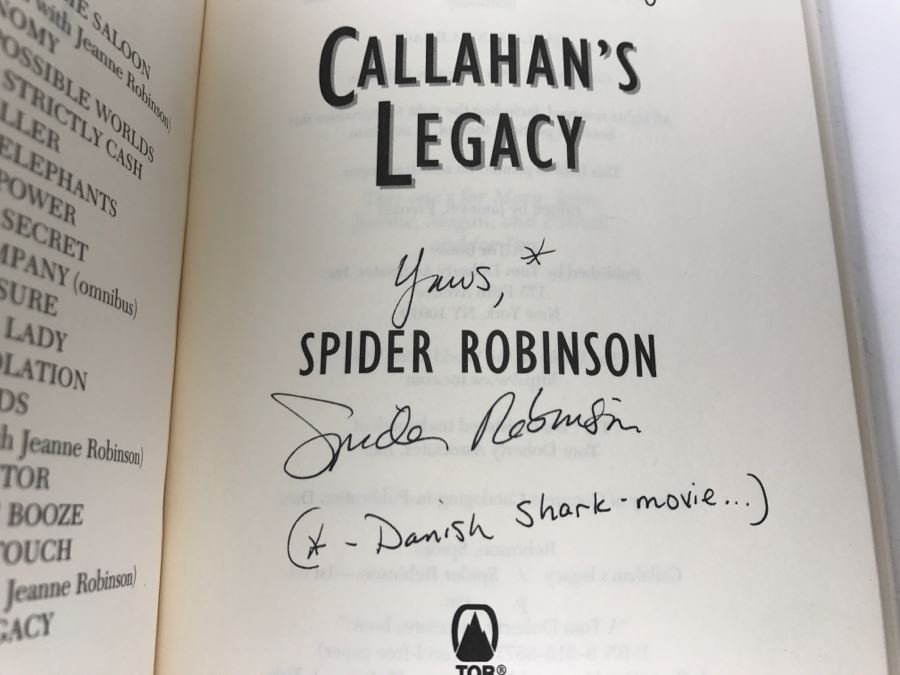 Sign 1996 Hardcover Book Callahan's Legacy By Spider Robinson [Photo 7]