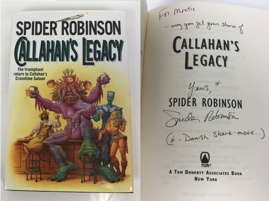 Sign 1996 Hardcover Book Callahan's Legacy By Spider Robinson [Photo 1]
