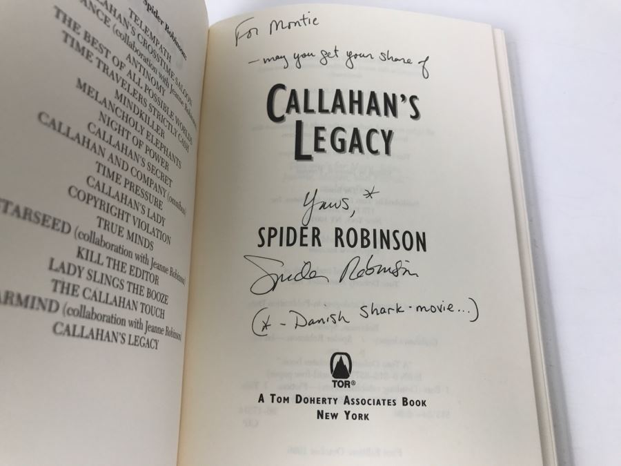 Sign 1996 Hardcover Book Callahan's Legacy By Spider Robinson [Photo 5]